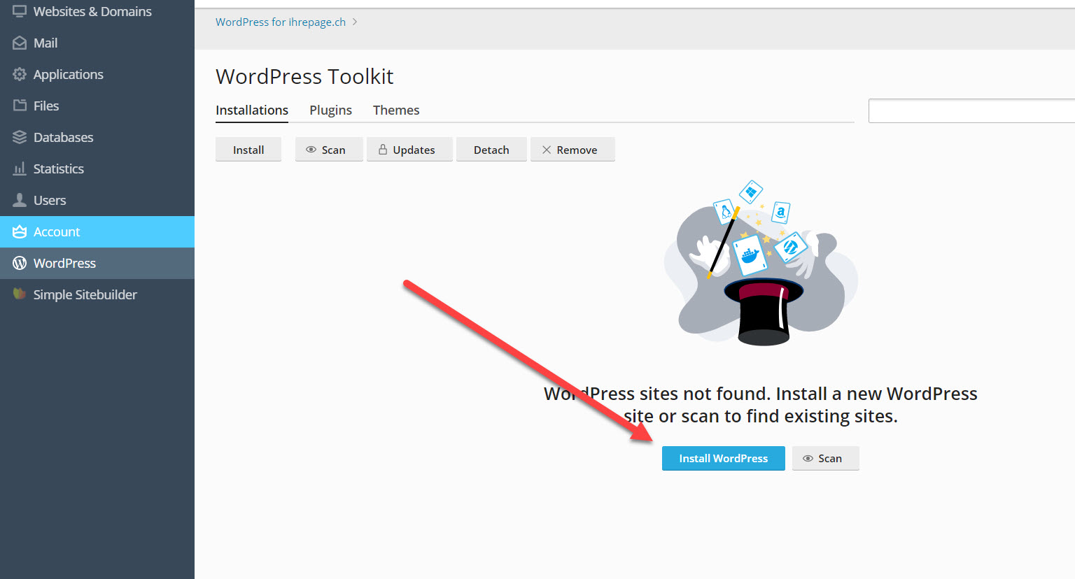 Wordpress Hosting Schweiz Installation 2